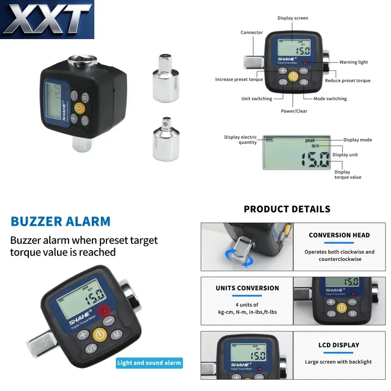 Torque Wrench - Цифровой адаптер динамометрического ключа XXT Shahe,